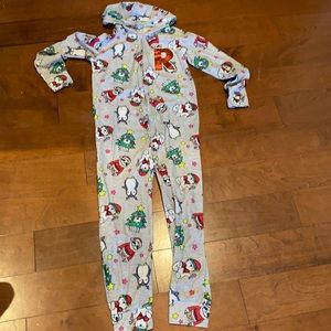Girl Justice Holiday Onsie “R” Pajamas. Sz 10.